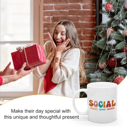 XQLZY Social Worker Cute Thank You Gifts for | Ceramic Coffee Mug | 11 OZ
