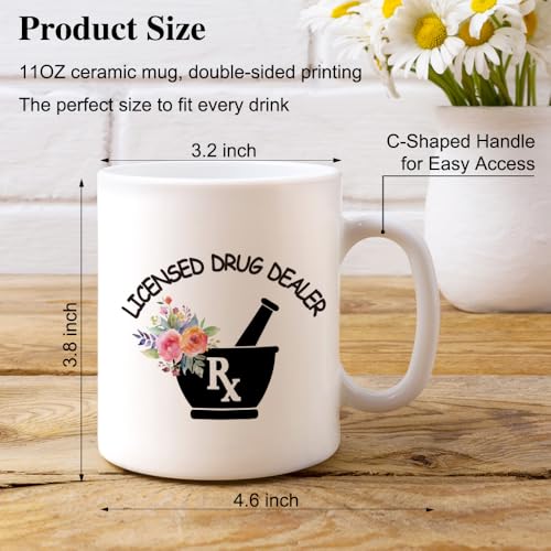 XQLZY Licensed Drug Distributor Pharmacist | Ceramic Coffee Mug | 11 OZ