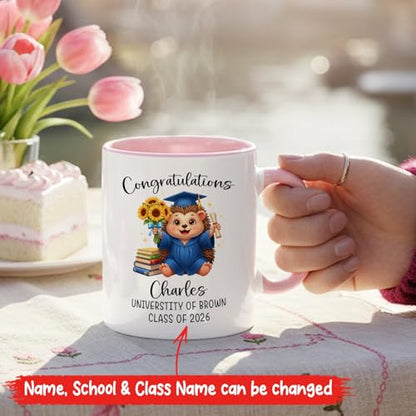 Hedgehog Graduation Accent Personalized | Customised Coffee Mug | 11 OZ