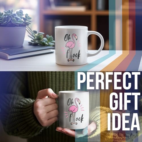 Oh Flock Flamingo Gift Funny Pun M559 | Ceramic Coffee Mug | 11 OZ