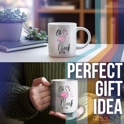 Oh Flock Flamingo Gift Funny Pun M559 | Ceramic Coffee Mug | 11 OZ