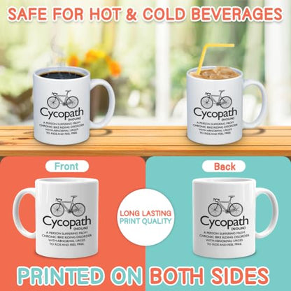 Biker Dictionary Cycopath Definition Bicycle | Ceramic Coffee Mug | 11 OZ