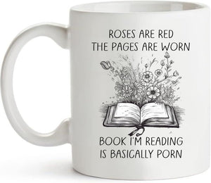 Smut Readers Roses are The Pages Worn Book | Ceramic Coffee Mug | 11 OZ