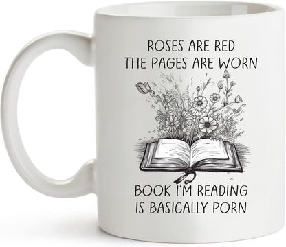 Smut Readers Roses are The Pages Worn Book | Ceramic Coffee Mug | 11 OZ