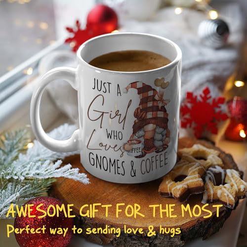 Just a Girl Who Loves Gnomes Gifts for Women | Ceramic Coffee Mug | 11 OZ