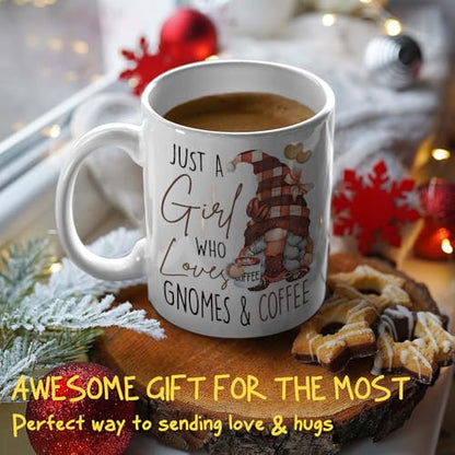 Just a Girl Who Loves Gnomes Gifts for Women | Ceramic Coffee Mug | 11 OZ