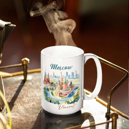 Personalized Moscow With Name Custom Russia | Customised Coffee Mug | 11 OZ