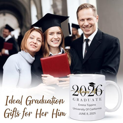 Personalized Graduation Gifts for Him Her | Customised Coffee Mug | 11 OZ