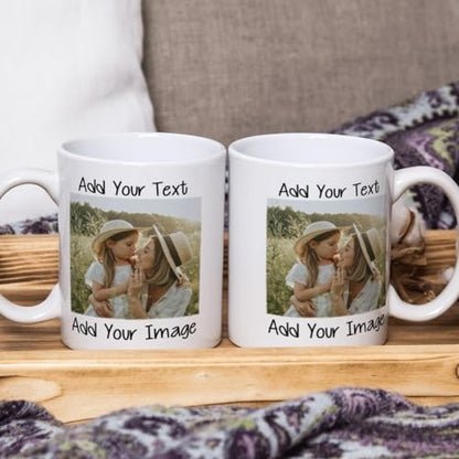Personalized Photos with Text Customizable | Customised Coffee Mug | 11 OZ