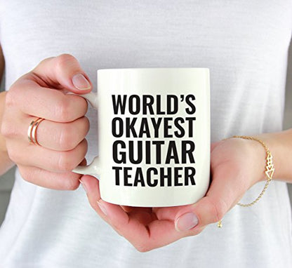 Teacher Gag Gift World s Okayest Guitar 1-Pack | Ceramic Coffee Mug | 11 OZ