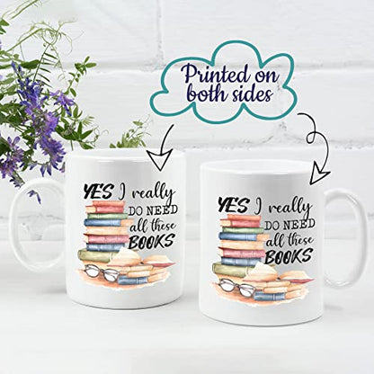 Yes I Really Do Need All These Books Novelty | Ceramic Coffee Mug | 11 OZ
