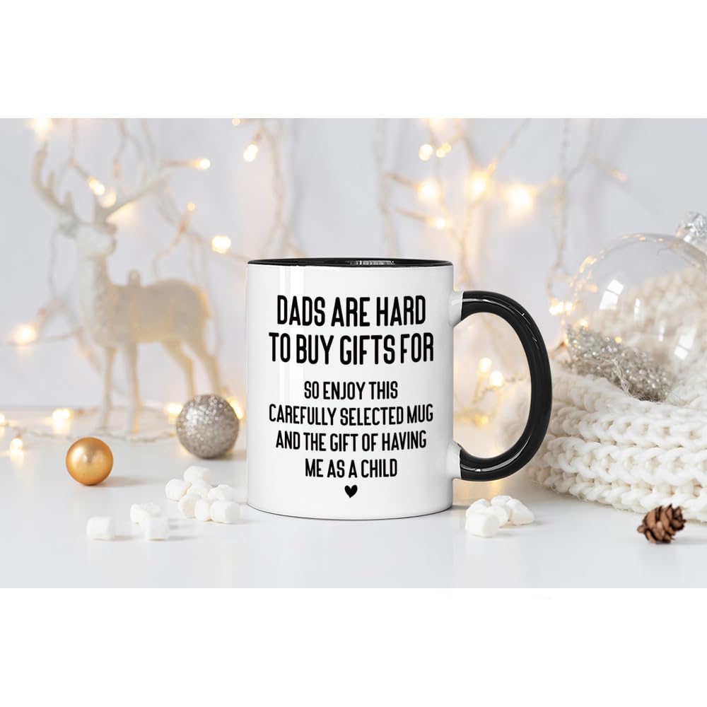 Funny Dad from Daughter Son | Ceramic Coffee Mug | Father's Day Gift | Stylish Printed Design | Tea & Coffee Cup | 11oz | Black Two-Tone Design