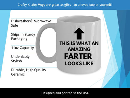 Amazing Farter | Ceramic Coffee Mug | Father's Day Gift | Stylish Printed Design | Tea & Coffee Cup | 11oz