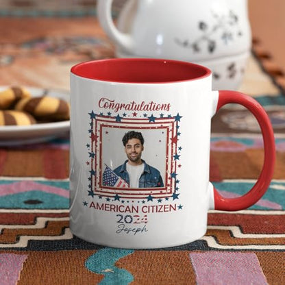 Custom Name And Year American Citizenship | Customised Coffee Mug | 11 OZ