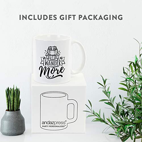 Hot Chocolate Gift Wander More 1-Pack | Ceramic Coffee Mug | 11 OZ