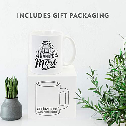 Hot Chocolate Gift Wander More 1-Pack | Ceramic Coffee Mug | 11 OZ
