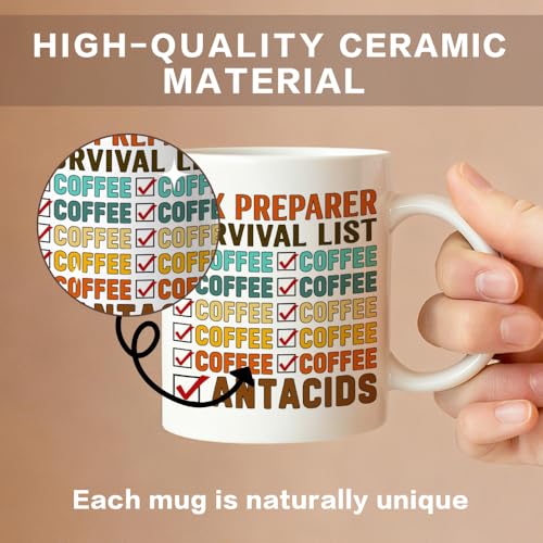 Tax Preparer Survival List Funny Season Theme | Ceramic Coffee Mug | 11 OZ