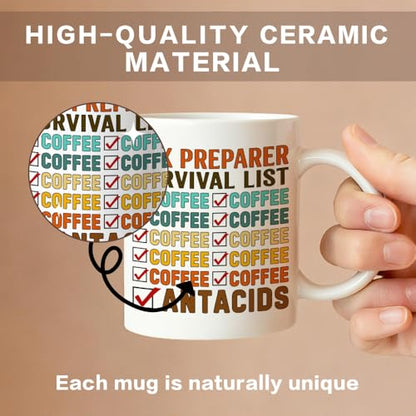 Tax Preparer Survival List Funny Season Theme | Ceramic Coffee Mug | 11 OZ