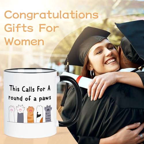 YHRJWN Graduation Gift for Women Men Cute Paws | Ceramic Coffee Mug | 11 OZ