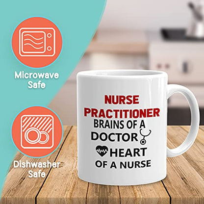 Nurse Practitioner Brain of A Doctor Heart | Ceramic Coffee Mug | 11 OZ