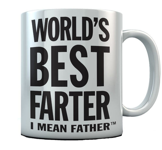 World's Best Farter I Mean Father Funny Dad Mugs from Kids Son Dads Coffee 15 Ounce White | Ceramic Coffee Mug | Father's Day Gift | Stylish Printed Design | Tea & Coffee Cup | 11oz