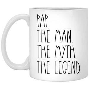 Pap The Man The Myth The Legend | Ceramic Coffee Mug | Father's Day Gift | Stylish Printed Design | Tea & Coffee Cup | 11oz