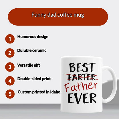 Father | Ceramic Coffee Mug | Father's Day Gift | Stylish Printed Design | Tea & Coffee Cup | 11oz