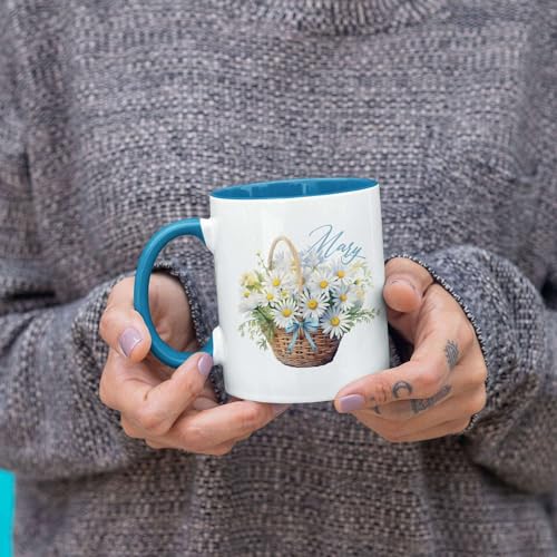 Unique Personalized Name Daisy Travel | Customised Coffee Mug | 11 OZ