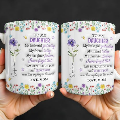 Personalized for Daughters from Mom Custom | Customised Coffee Mug | 11 OZ
