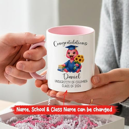 Personalized Name Congratulations Flamingo | Customised Coffee Mug | 11 OZ