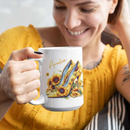Personalized High Heel Custom Name Elegant | Customised Coffee Mug | 11 OZ