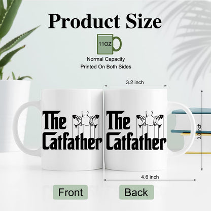 The Catfather Funny | Ceramic Coffee Mug | Father's Day Gift | Stylish Printed Design | Tea & Coffee Cup | 11oz