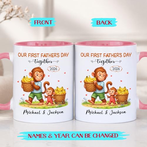 Personalized First Fathers Day 2026 Custom | Customised Coffee Mug | 11 OZ