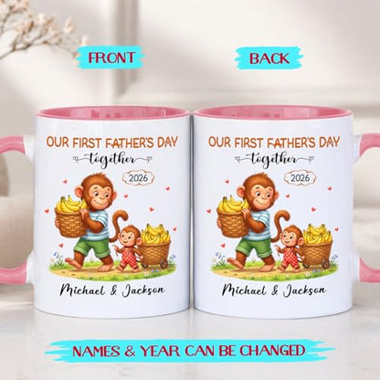Personalized First Fathers Day 2026 Custom | Customised Coffee Mug | 11 OZ