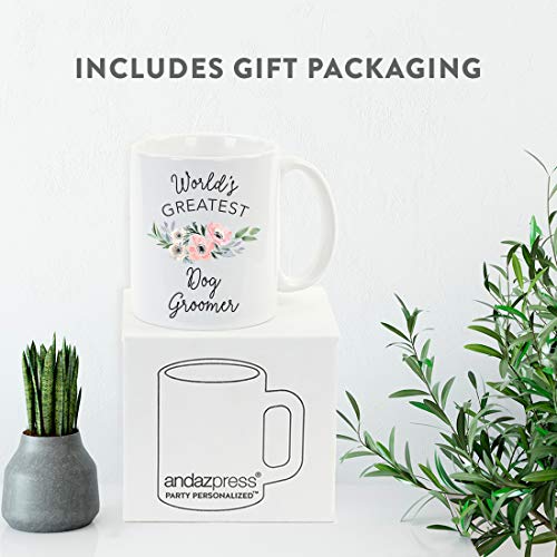 Gift for Women World s Greatest Dog Groomer | Ceramic Coffee Mug | 11 OZ