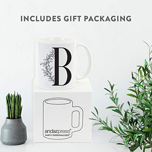 Gift Elegant Design Monogram Initial Letter B | Ceramic Coffee Mug | 11 OZ