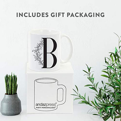 Gift Elegant Design Monogram Initial Letter B | Ceramic Coffee Mug | 11 OZ