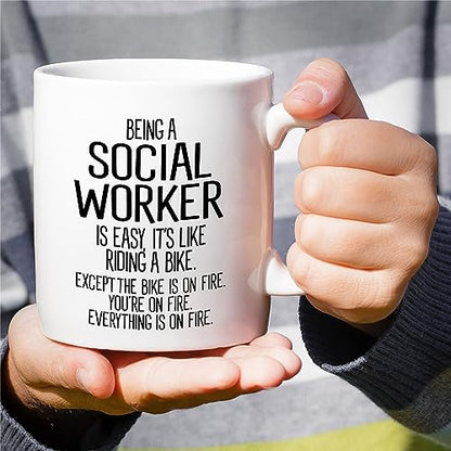 Funny Social Worker Gift Work Graduation Funny | Ceramic Coffee Mug | 11 OZ