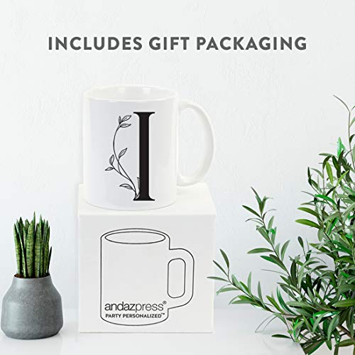 Gift Elegant Design Monogram Initial Letter I | Ceramic Coffee Mug | 11 OZ
