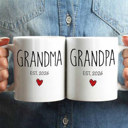 Promoted to Grandparents 2026 Set Baby | Ceramic Coffee Mug | 11 OZ