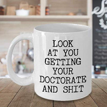 HollyWood Twine PHD Graduation for Doctor MD | Ceramic Coffee Mug | 11 OZ
