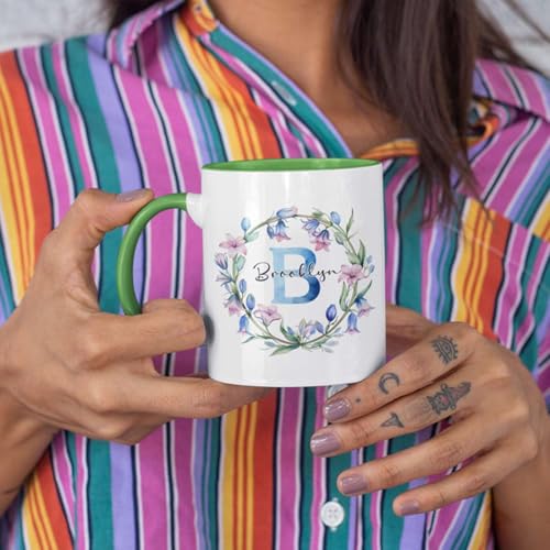 Custom Name And Initial Accent Or Letter | Customised Coffee Mug | 11 OZ