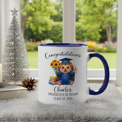 Hedgehog Graduation Accent Personalized | Customised Coffee Mug | 11 OZ