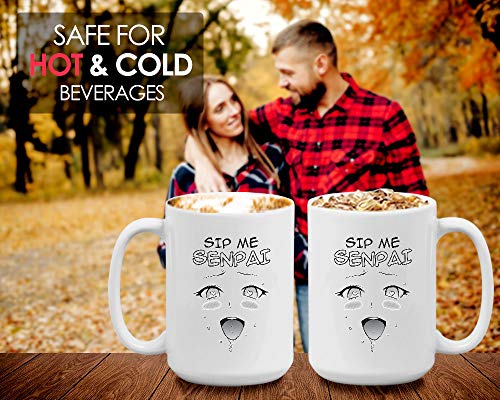 Anime Sip Me Senpai Haentai Weaboo Animation | Ceramic Coffee Mug | 11 OZ