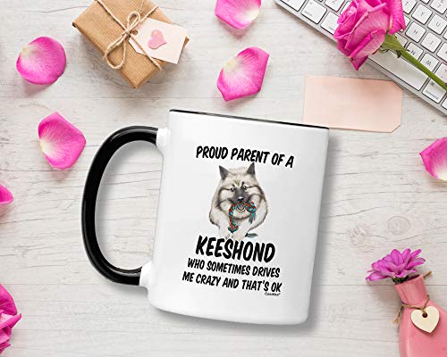 Keeshond Gifts Funny Dog Breed Mom Proud | Ceramic Coffee Mug | 11 OZ