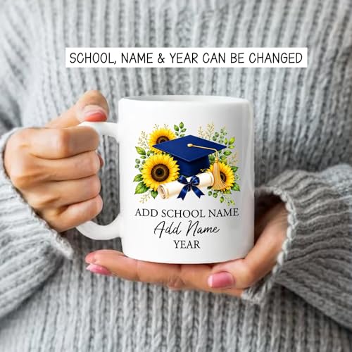 Graduation Cap Accent with Custom Name | Customised Coffee Mug | 11 OZ