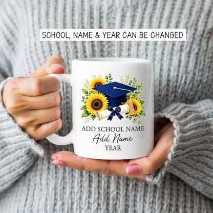 Graduation Cap Accent with Custom Name | Customised Coffee Mug | 11 OZ