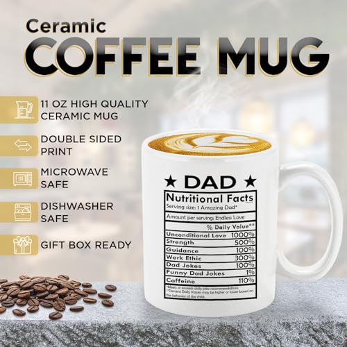 Veracco Dad Nutritional Facts Best Ever Daddy | Ceramic Coffee Mug | 11 OZ