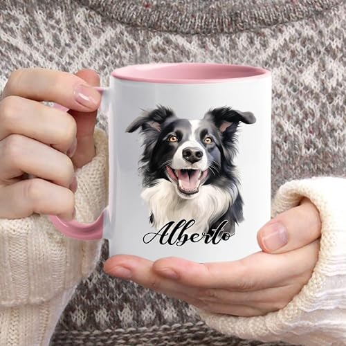 Custom Border Collie Gift For Men Women | Customised Coffee Mug | 11 OZ