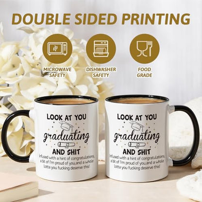 Graduation Gift for Her Him Look at You | Ceramic Coffee Mug | 11 OZ